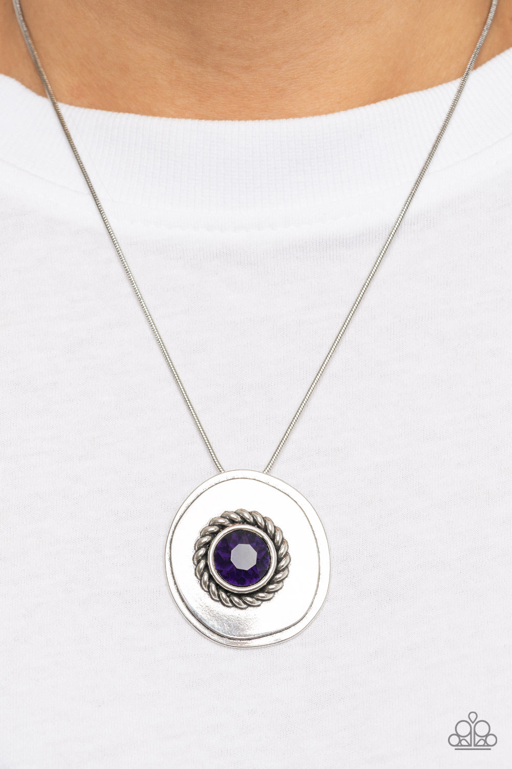 Paparazzi ♥ Make Me a MEDALLION-aire - Purple ♥  Necklace