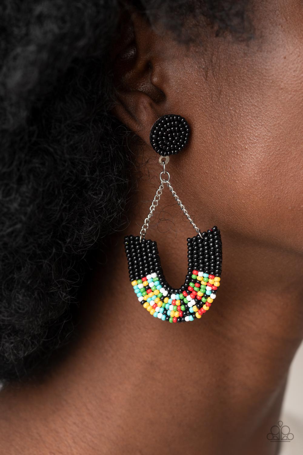 Paparazzi ♥ Make it RAINBOW - Black ♥  Post Earrings