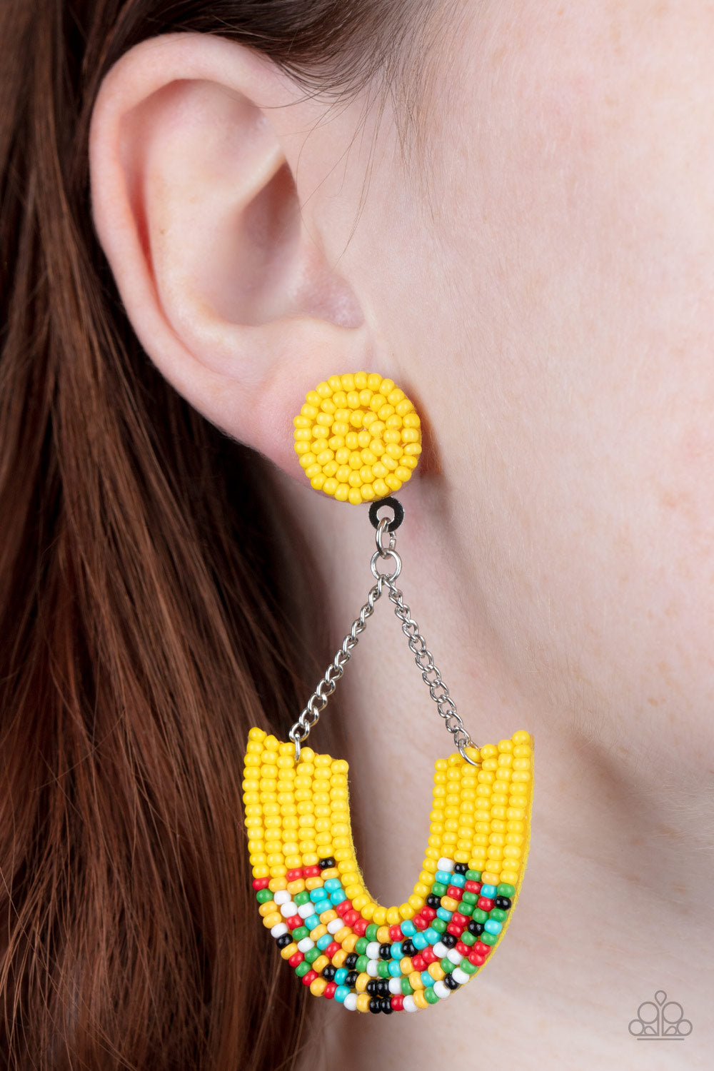Paparazzi ♥ Make it RAINBOW - Yellow ♥  Post Earrings