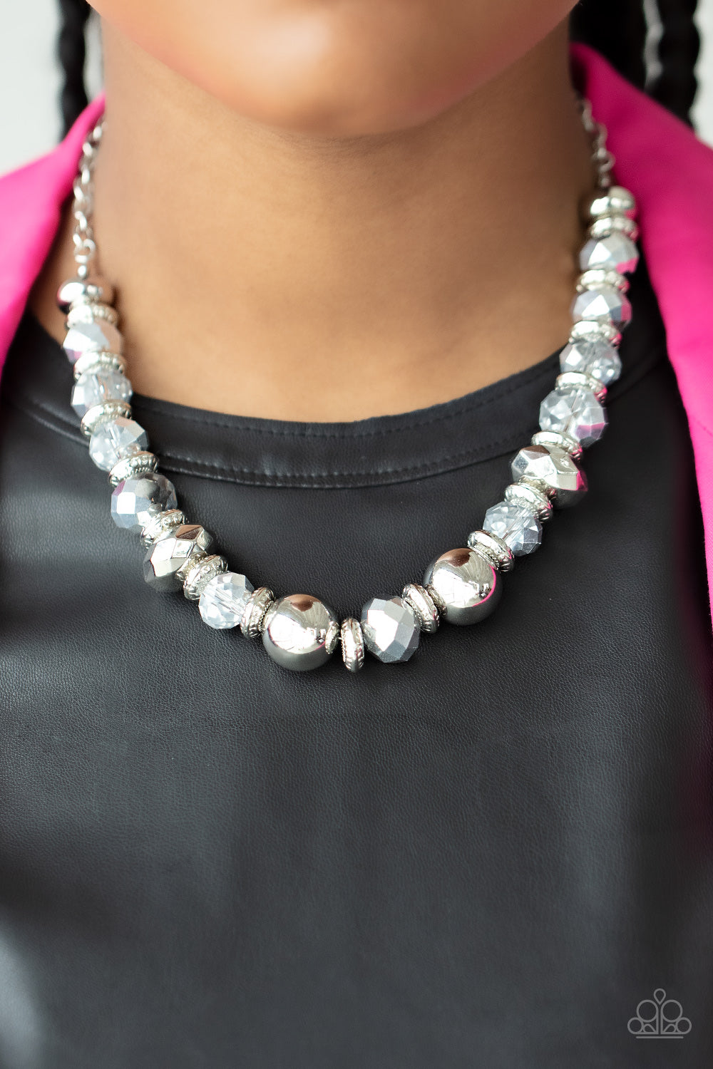 Paparazzi ♥ Interstellar Influencer - Silver ♥  Necklace