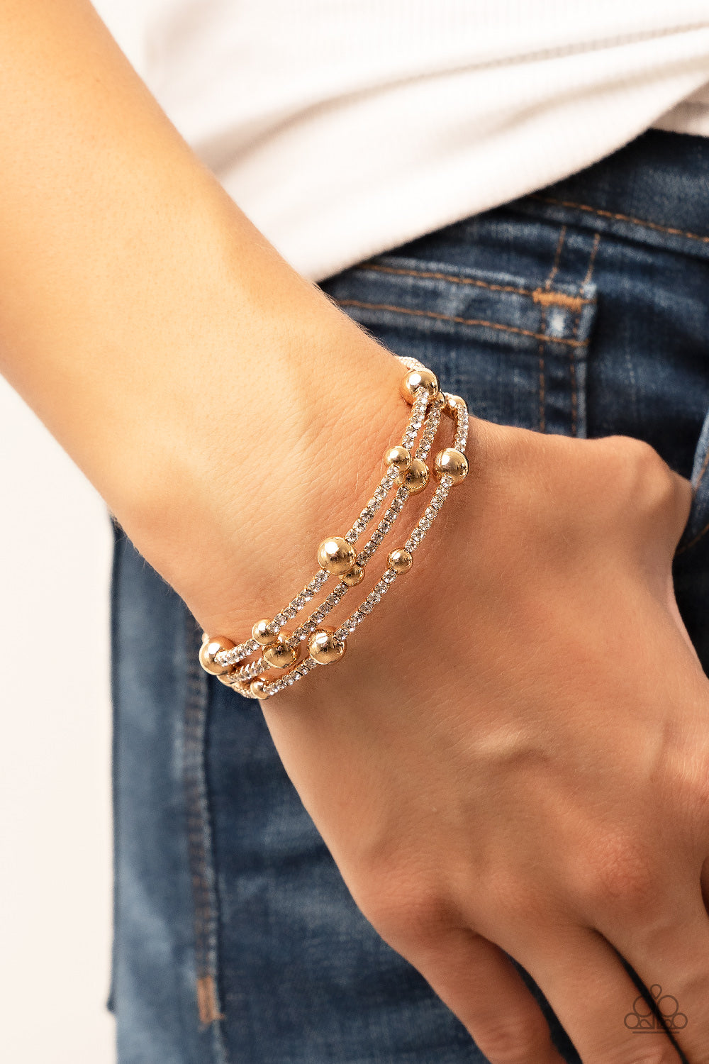 Paparazzi ♥ Spontaneous Shimmer - Gold ♥  Bracelet