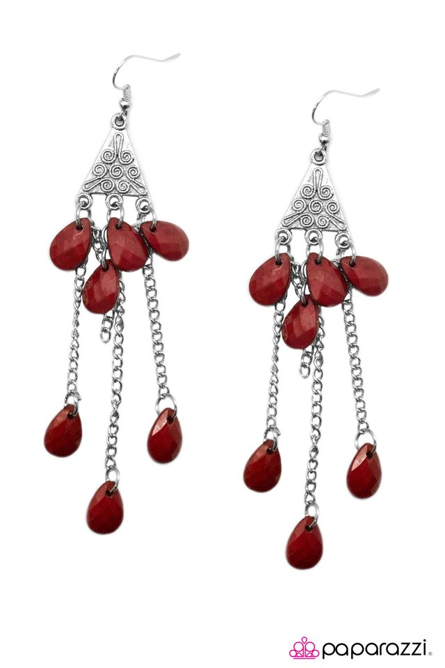 Paparazzi ♥ Egyptian Pyramids - Red ♥ Earrings