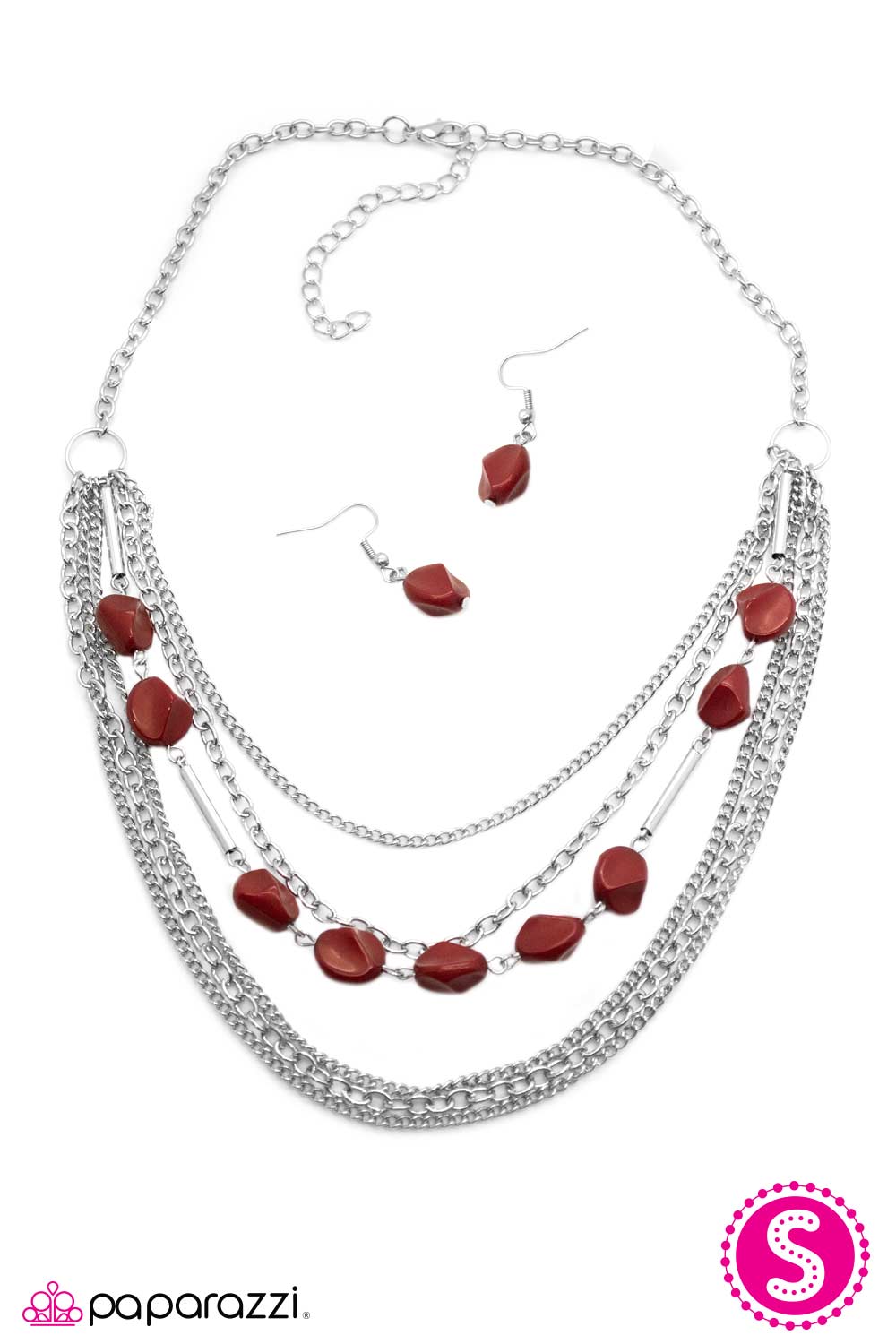 Paparazzi ♥ Rock, Paper, Scissors - Red ♥  Necklace