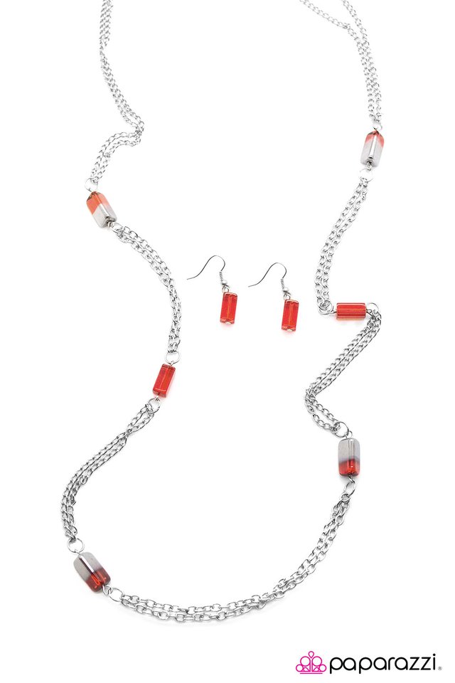 Paparazzi ♥ Midnight Mirage - Red ♥ Necklace