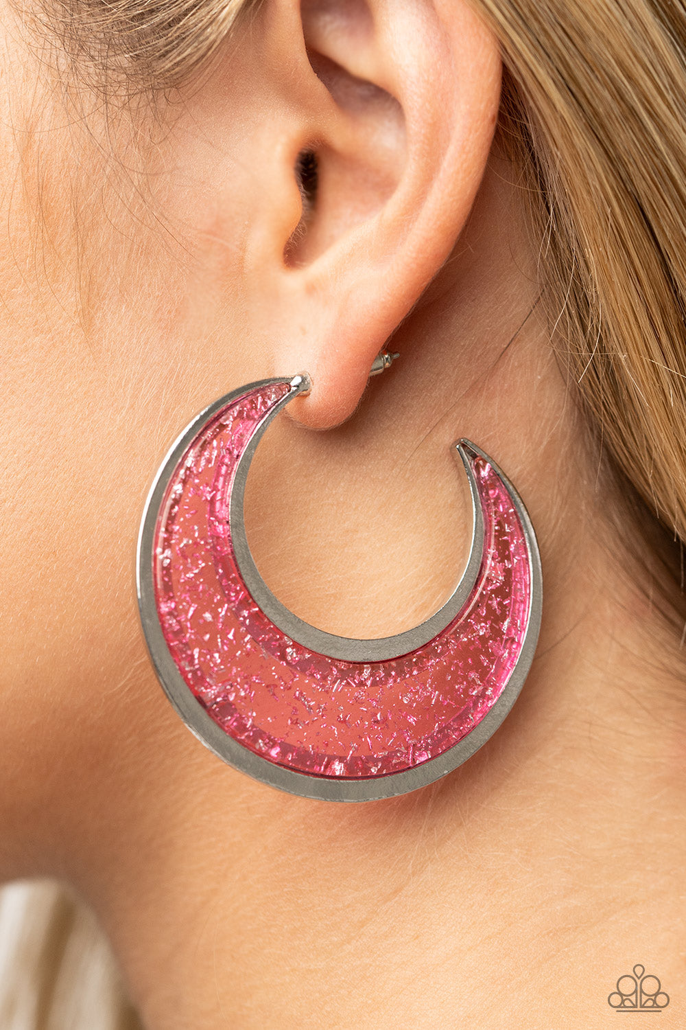 Paparazzi ♥ Charismatically Curvy - Pink ♥  Earrings