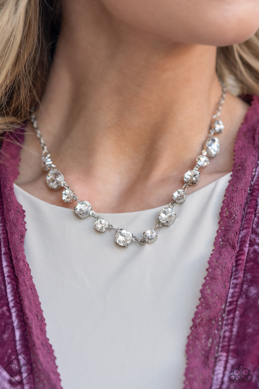 Paparazzi ♥ Hands Off the Crown! - White ♥  Necklace