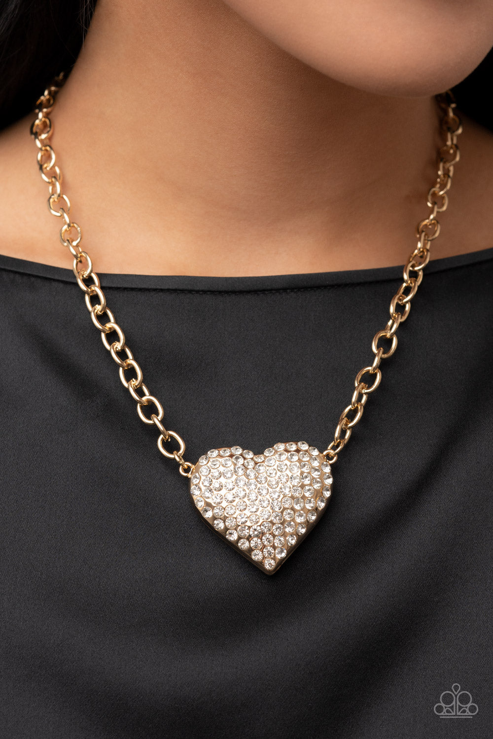 Paparazzi ♥ Heartbreakingly Blingy - Gold ♥  Necklace