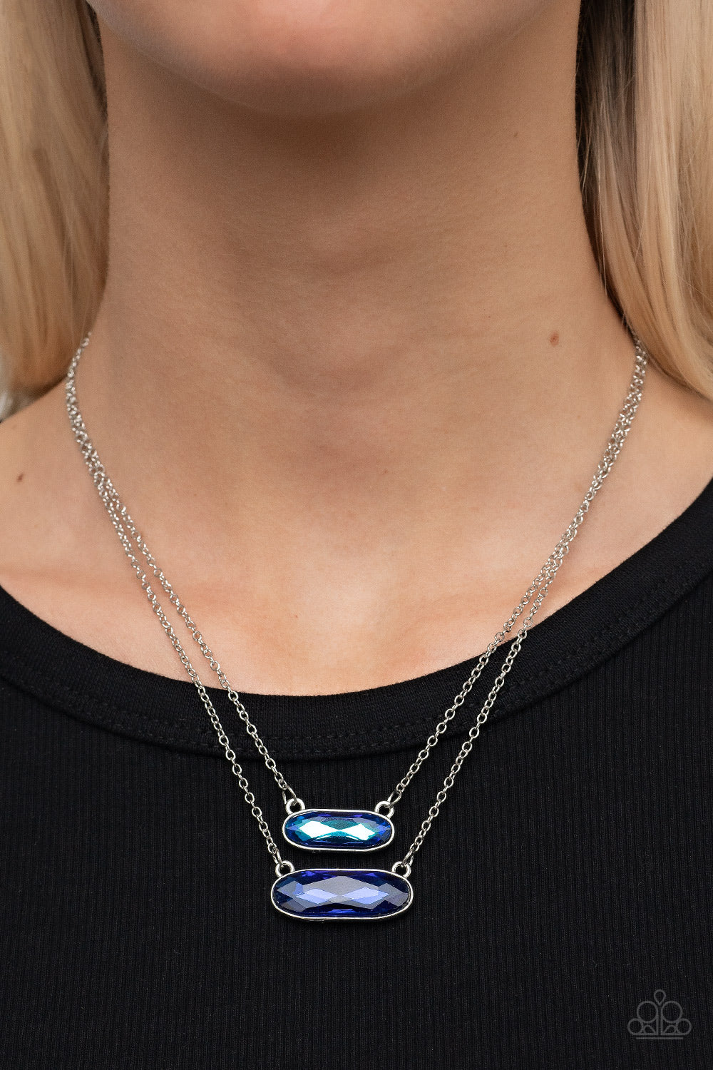 Paparazzi ♥ Double Bubble Burst - Blue ♥  Necklace