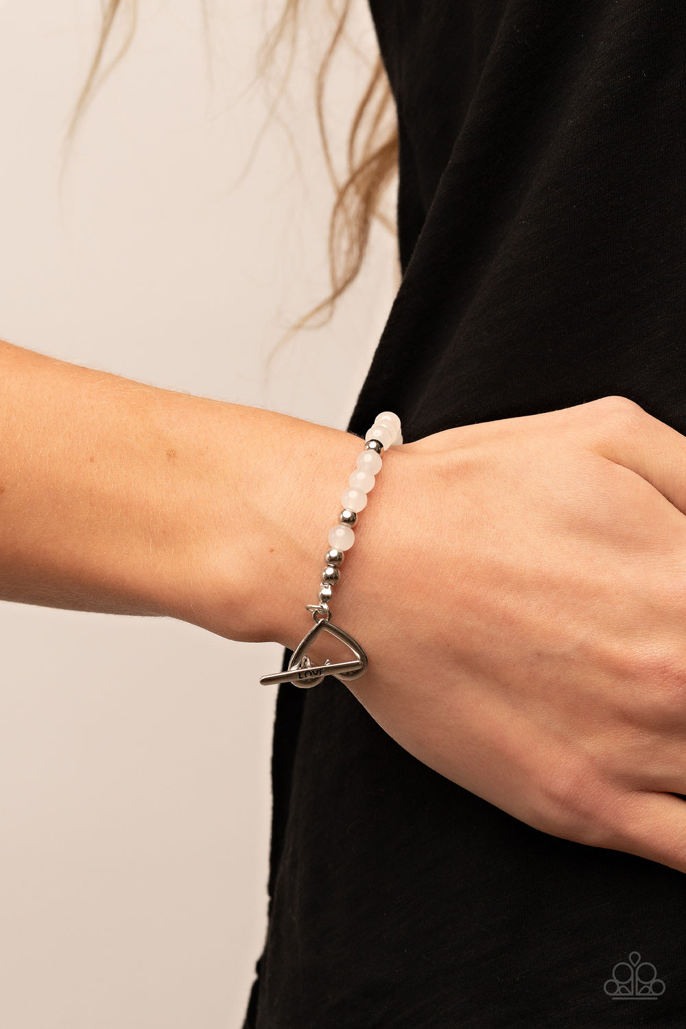 Paparazzi ♥ Following My Heart - White ♥  Bracelet