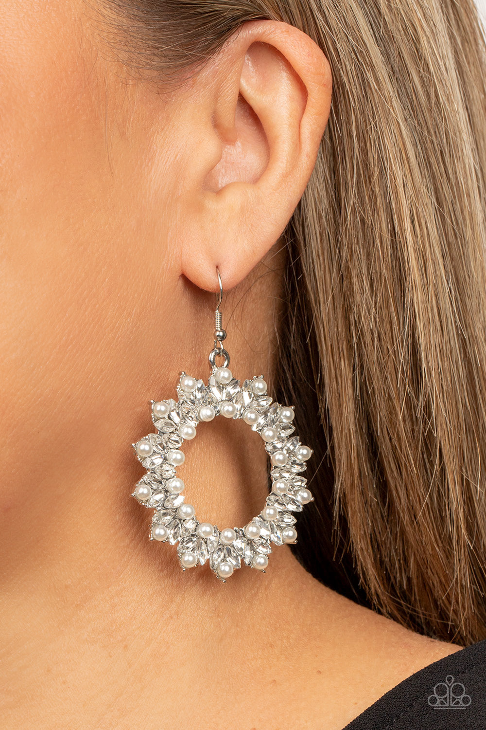 Paparazzi ♥ Combustible Couture - White ♥ Earrings