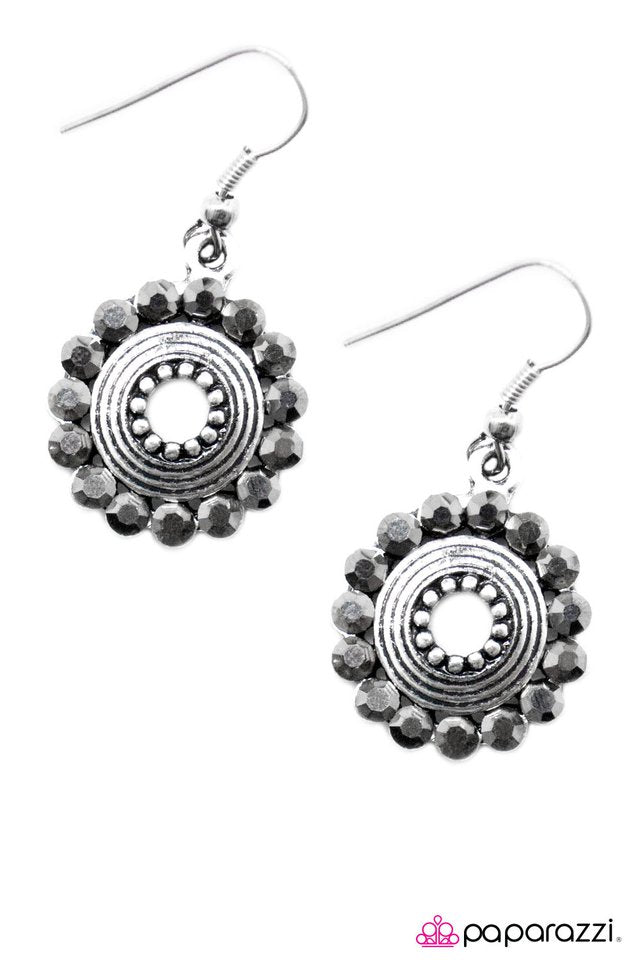 Paparazzi ♥ Hell On Wheels - Silver ♥ Earrings