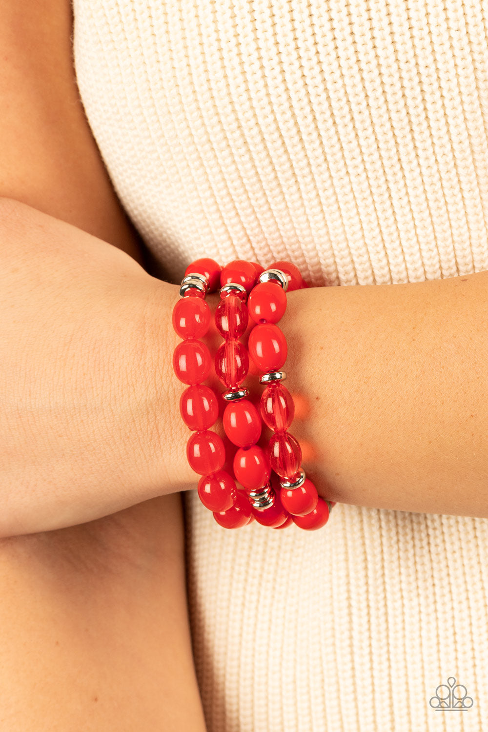 Paparazzi ♥ Coastal Coastin - Red ♥  Bracelet