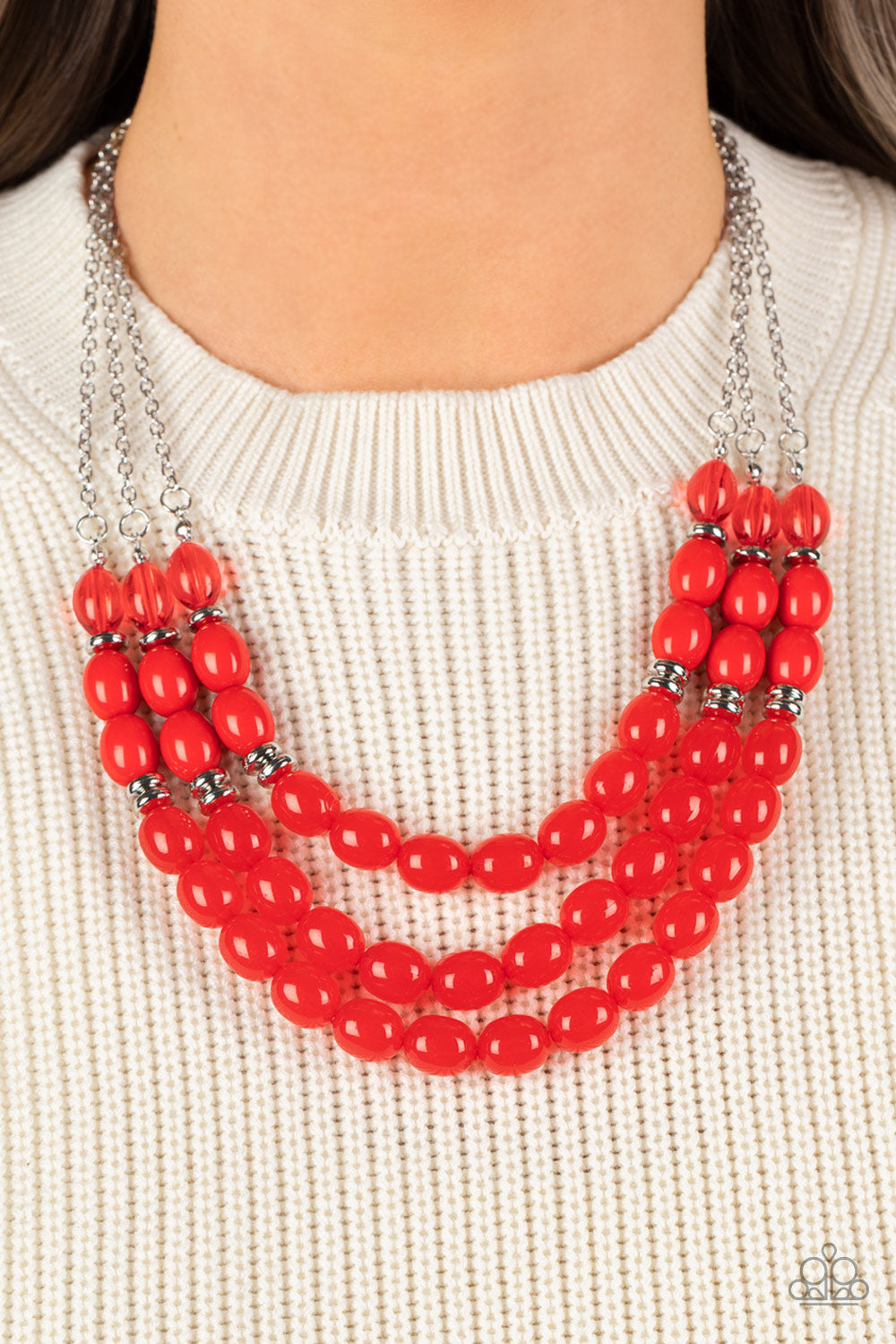 Paparazzi ♥ Coastal Cruise - Red ♥  Necklace
