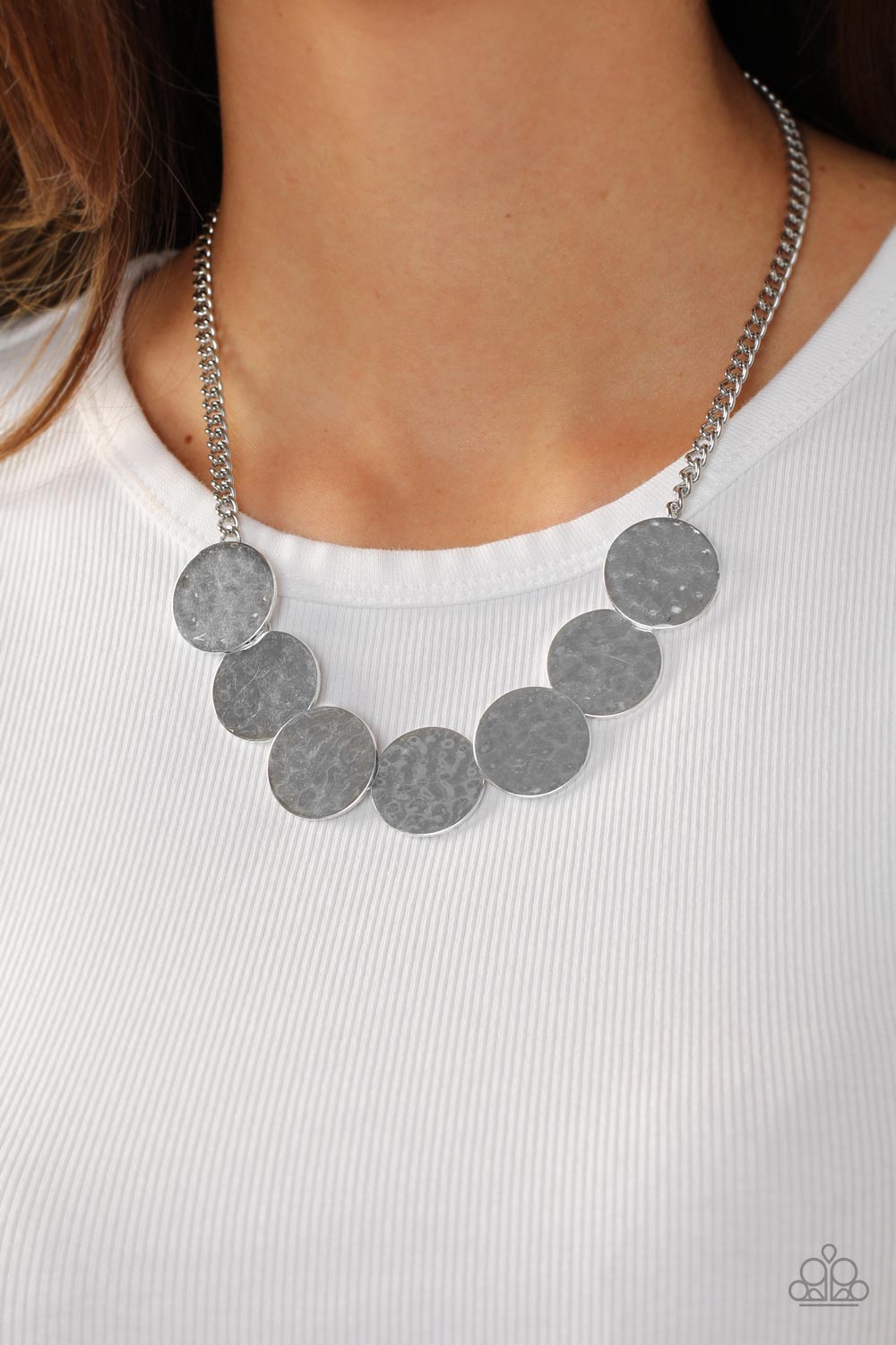 Paparazzi ♥ Flip a Coin - Silver ♥  Necklace