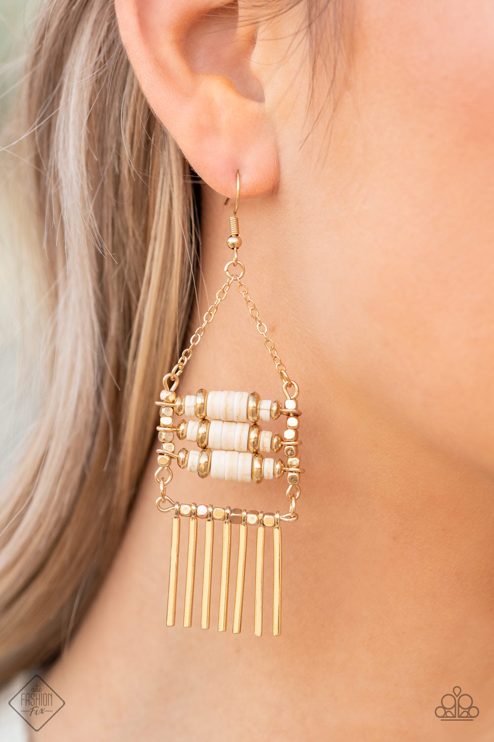 Paparazzi ♥ Tribal Tapestry - Gold ♥  Earrings