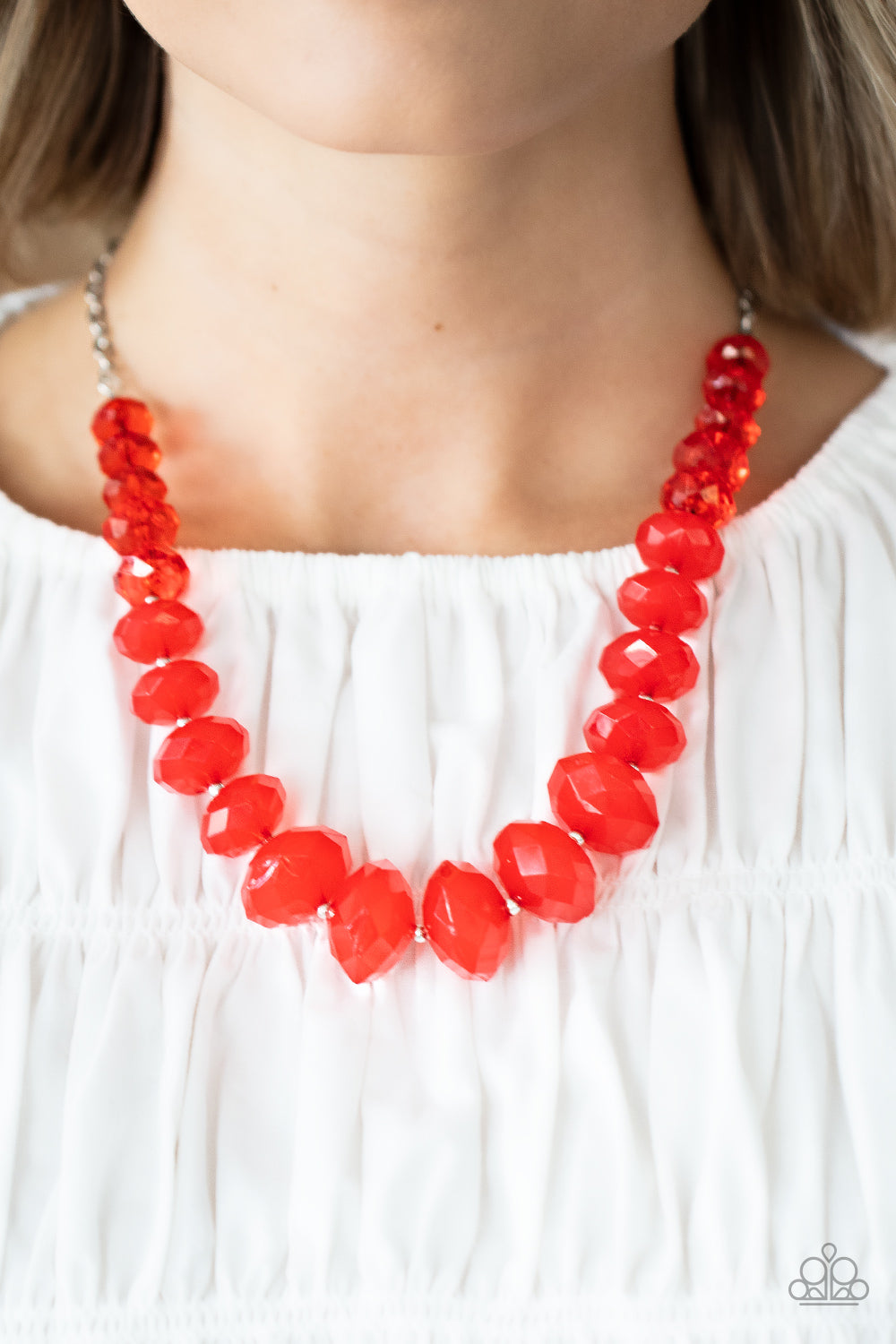 Paparazzi ♥ Happy-GLOW-Lucky - Red ♥  Necklace