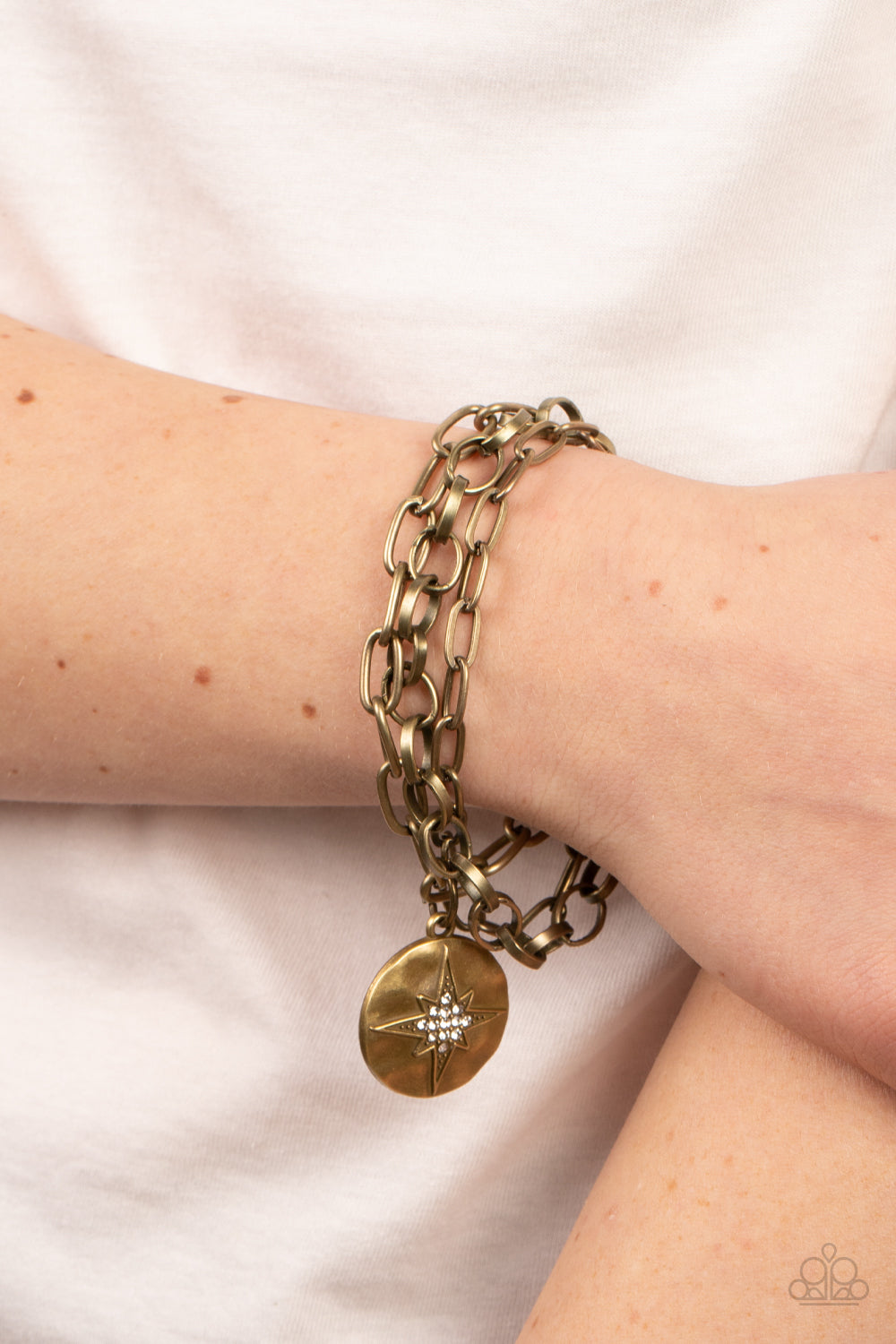 Paparazzi ♥ True North Twinkle - Brass ♥  Bracelet