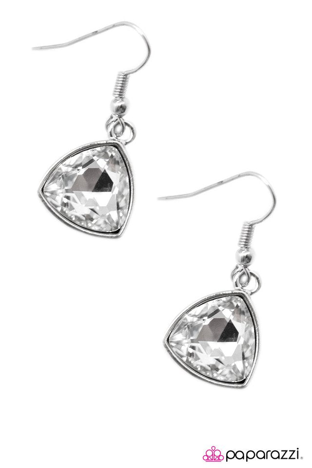 Paparazzi ♥ All I Adore - White ♥ Earrings