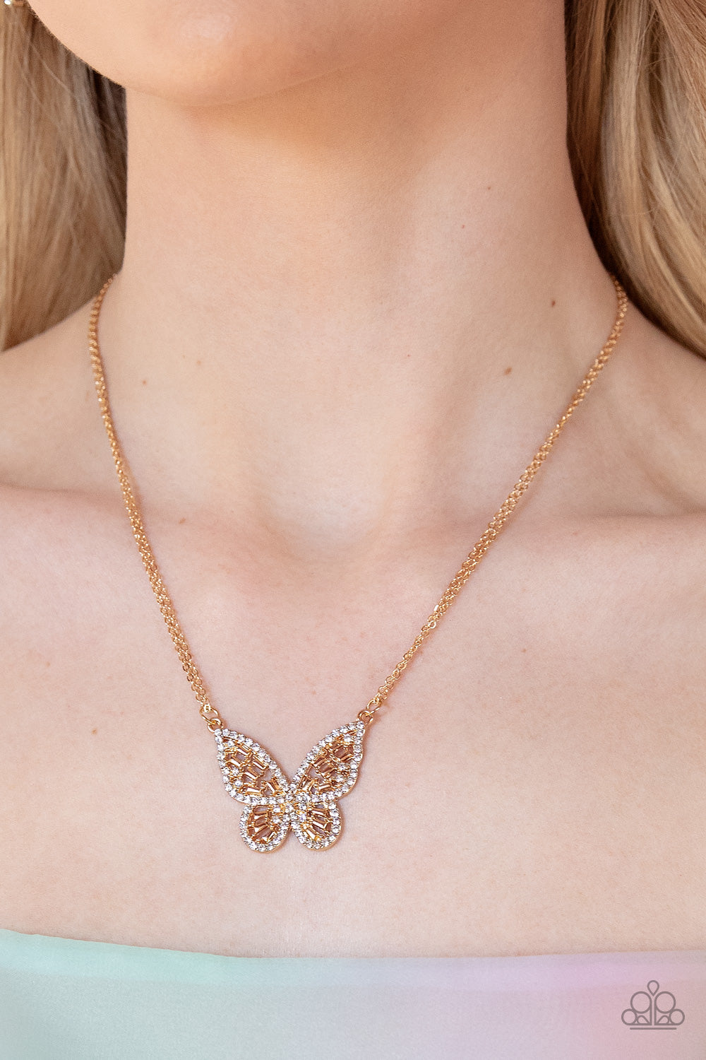 Paparazzi ♥ Baroque Butterfly - Gold ♥  Necklace