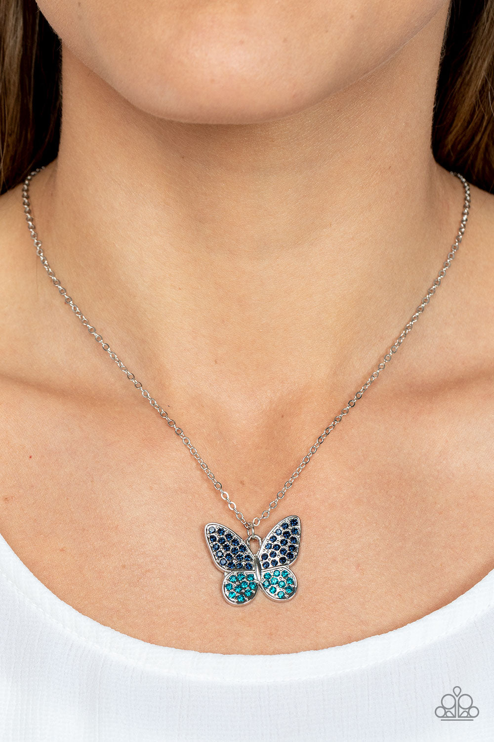 Paparazzi ♥ Flutter Forte - Blue ♥  Necklace