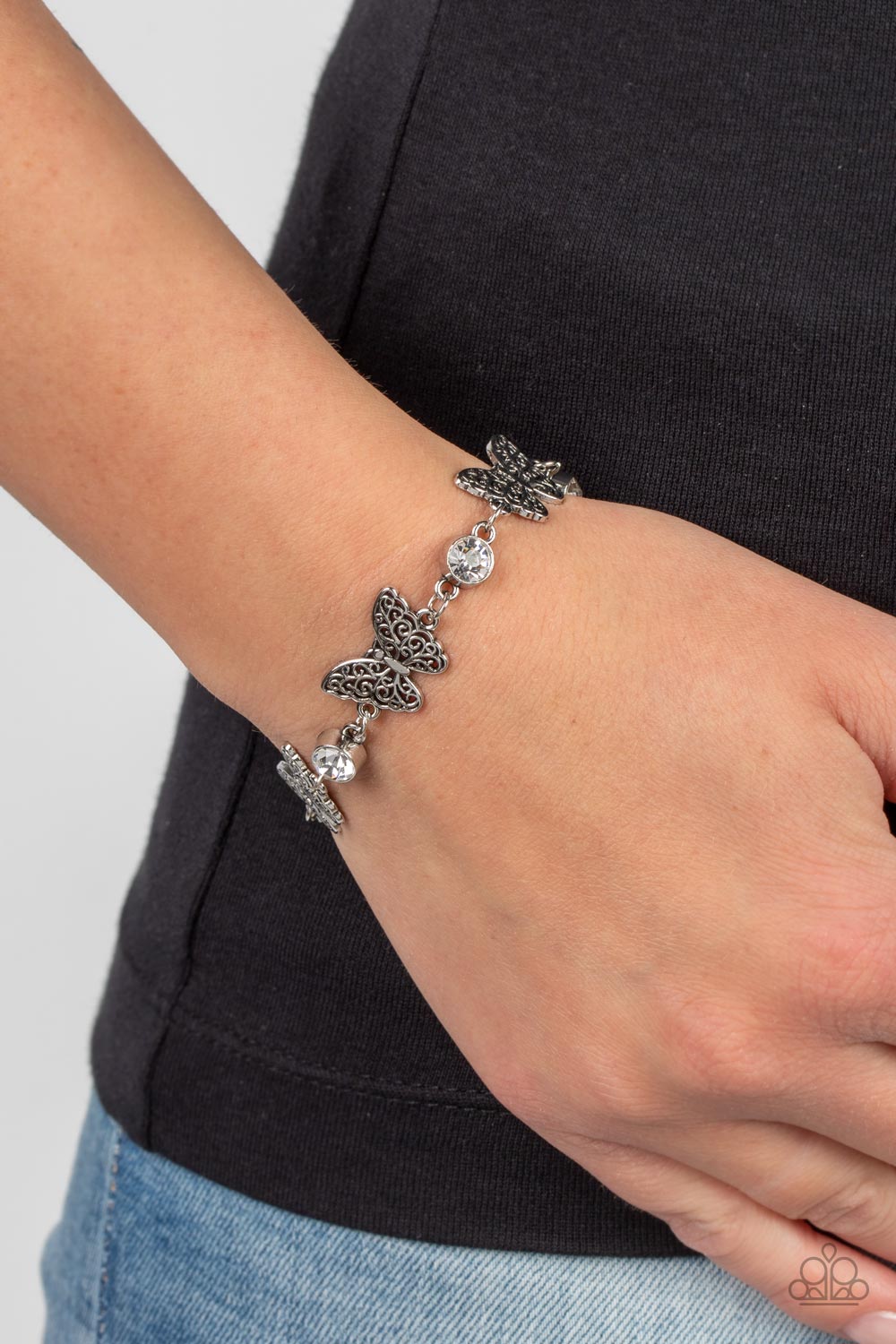 Paparazzi ♥ Has a WING to It - White ♥  Bracelet