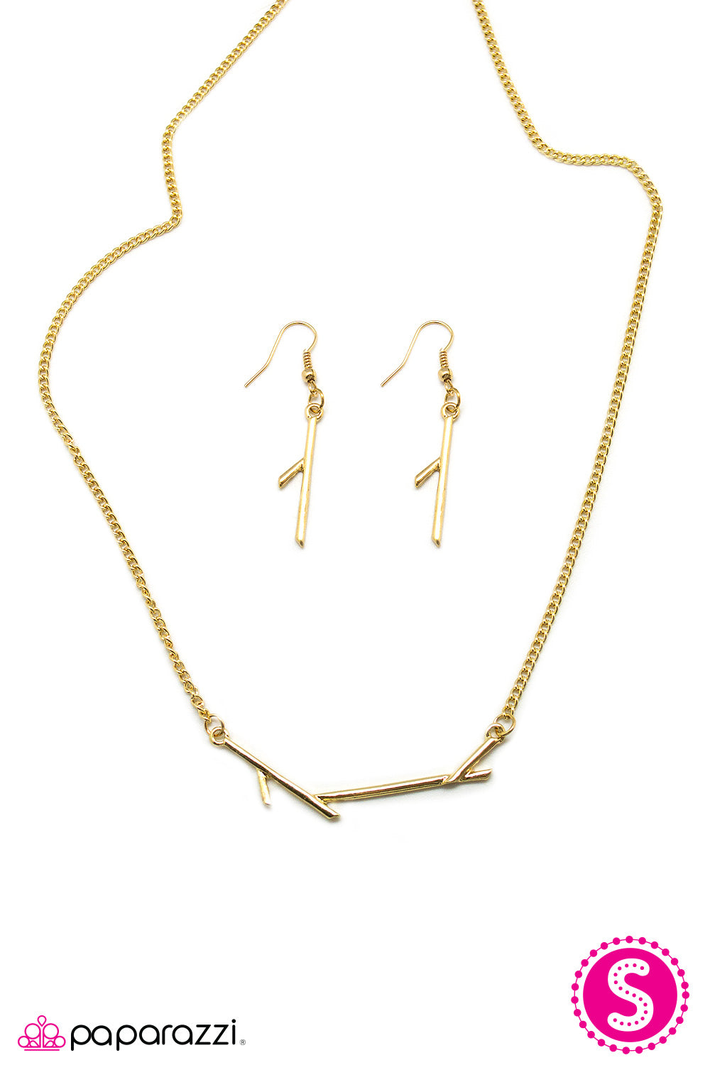 Paparazzi ♥ Firewood - Gold ♥  Necklace