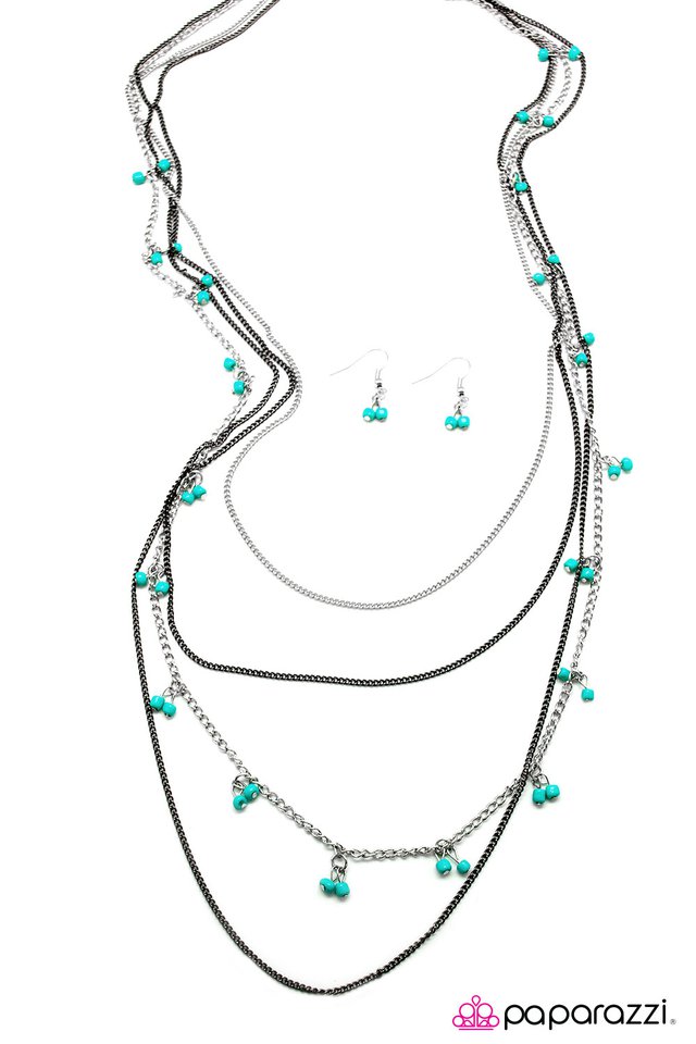 Paparazzi ♥ On Route 66 - Blue ♥ Necklace