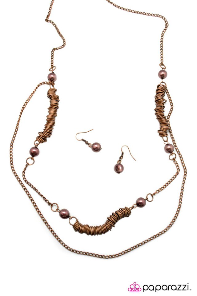 Paparazzi ♥ Flirting With The Enemy - Copper ♥ Necklace