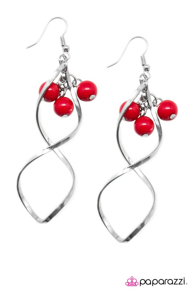 Paparazzi ♥ Suspended In Time - Red ♥ Earrings