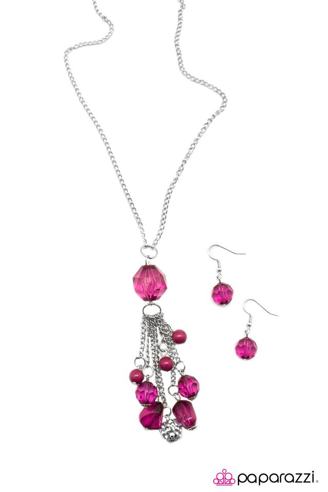 Paparazzi ♥ Crystal Collision - Pink ♥ Necklace