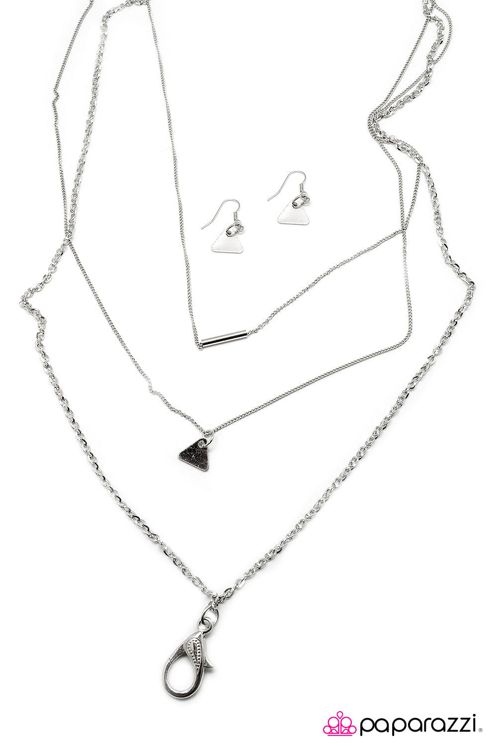 Paparazzi ♥ Time To TRI Something New - Silver ♥  Lanyard