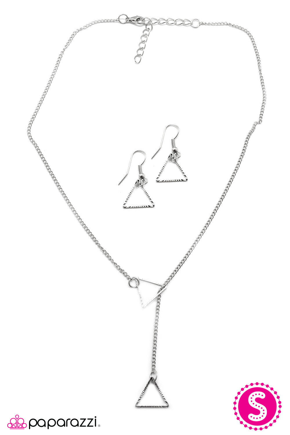 Paparazzi ♥ Love Triangle - Silver ♥  Necklace
