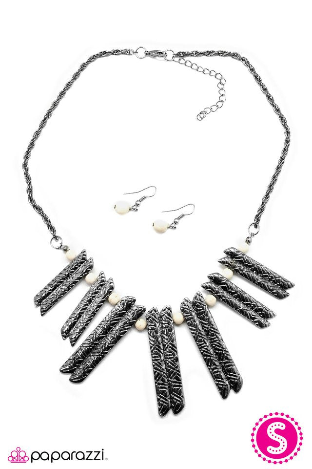 Paparazzi ♥ Mrs. Flintstone - White ♥ Necklace