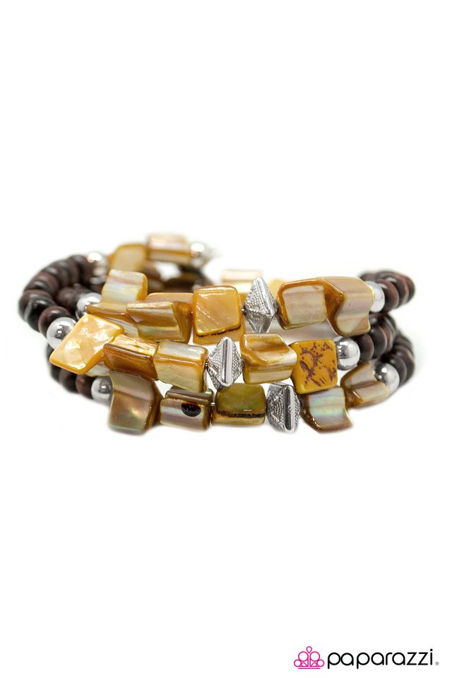 Paparazzi ♥ Downward Spiral - Yellow ♥ Bracelet