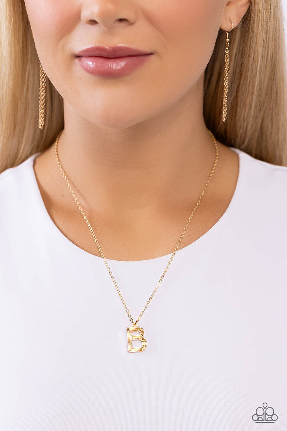Paparazzi ♥ Leave Your Initials - Gold - B ♥ Necklace – LisaAbercrombie