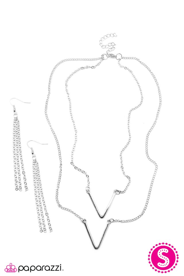 Paparazzi ♥ Let It V - Silver ♥ Necklace