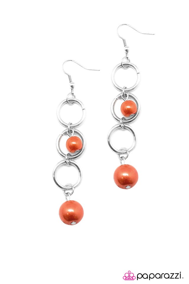Paparazzi ♥ Blast Off - Orange ♥ Earrings