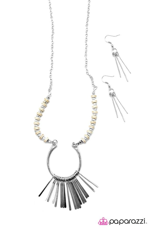 Paparazzi ♥ Keep Me Hanging On - White ♥ Necklace