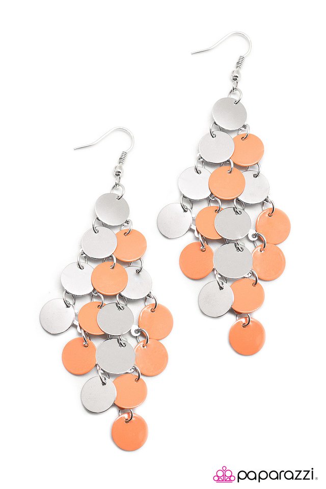 Paparazzi ♥ Funky Town - Orange ♥ Earrings