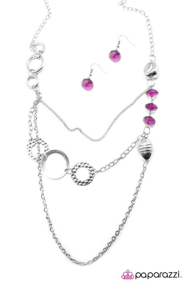 Paparazzi ♥ In A Roundabout Way - Purple ♥ Necklace