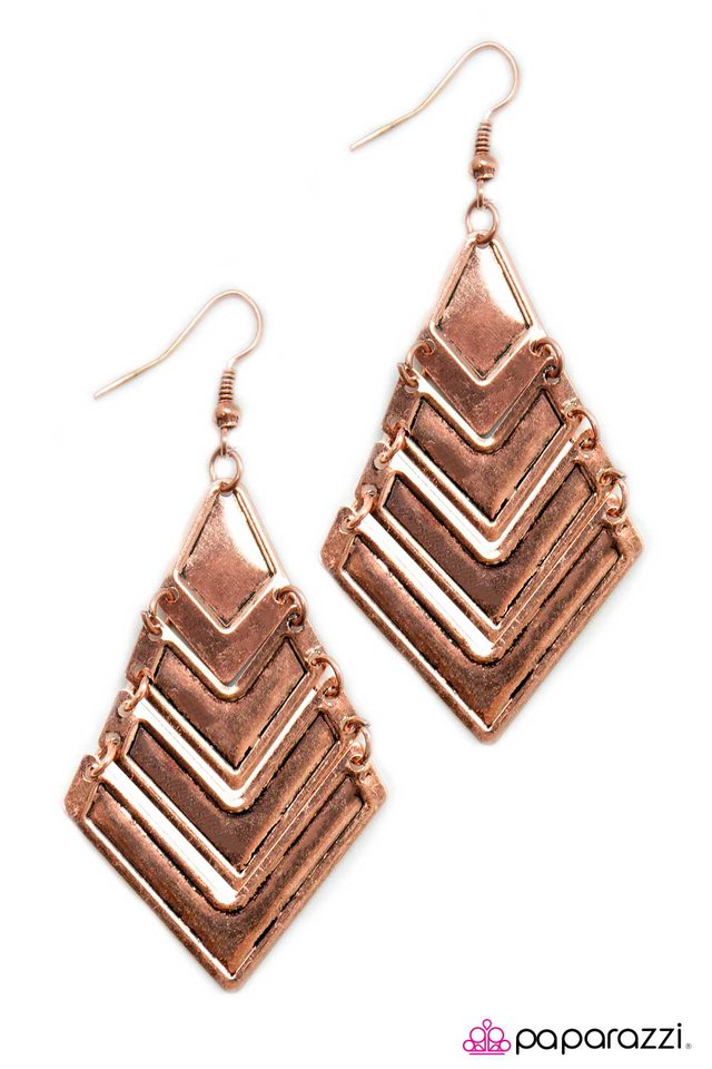 Paparazzi ♥ Desperado - Copper ♥ Earrings