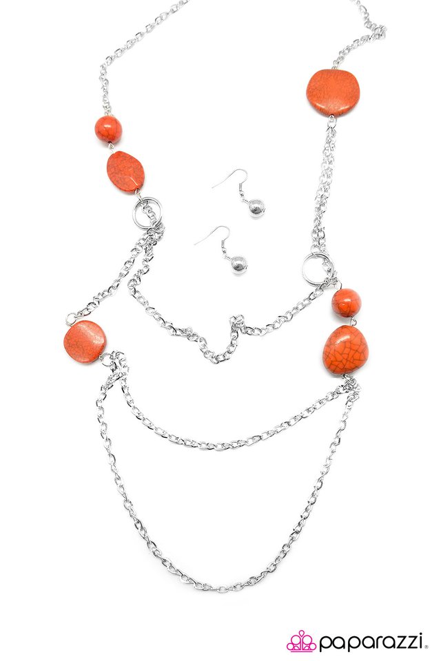 Paparazzi ♥ Off Your Rocker - Orange ♥ Necklace