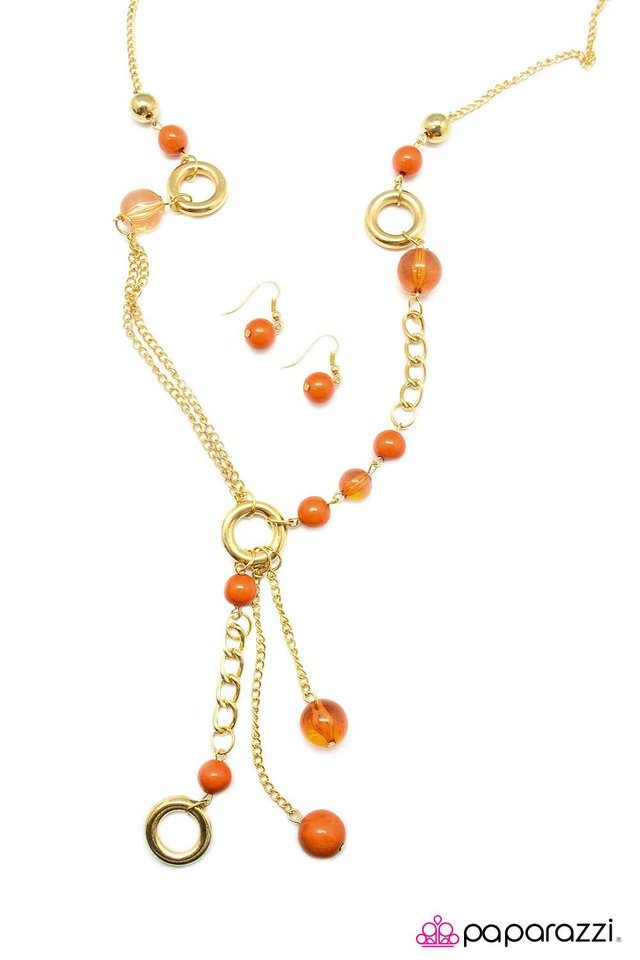 Paparazzi ♥ So Long! - Orange ♥ Necklace