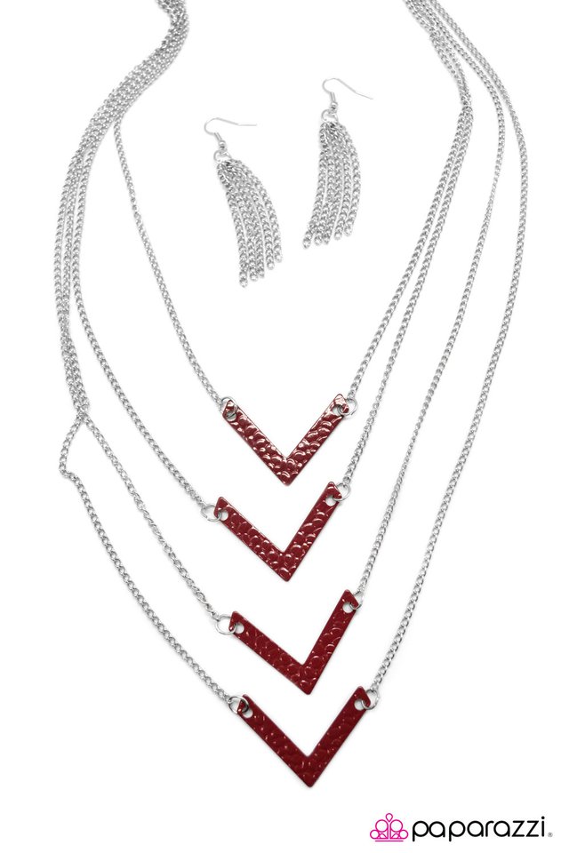 Paparazzi ♥ Throw Caution to the Wind - Red ♥ Necklace