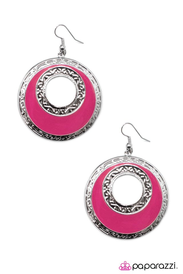 Paparazzi ♥ Night Owl - Pink ♥ Earrings