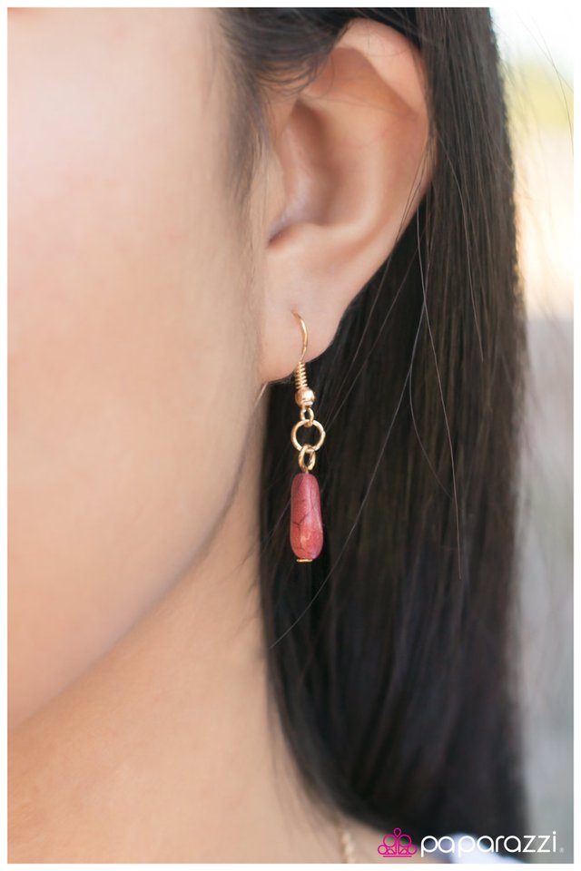 Paparazzi ♥ Stone Mesa - Red ♥ Necklace