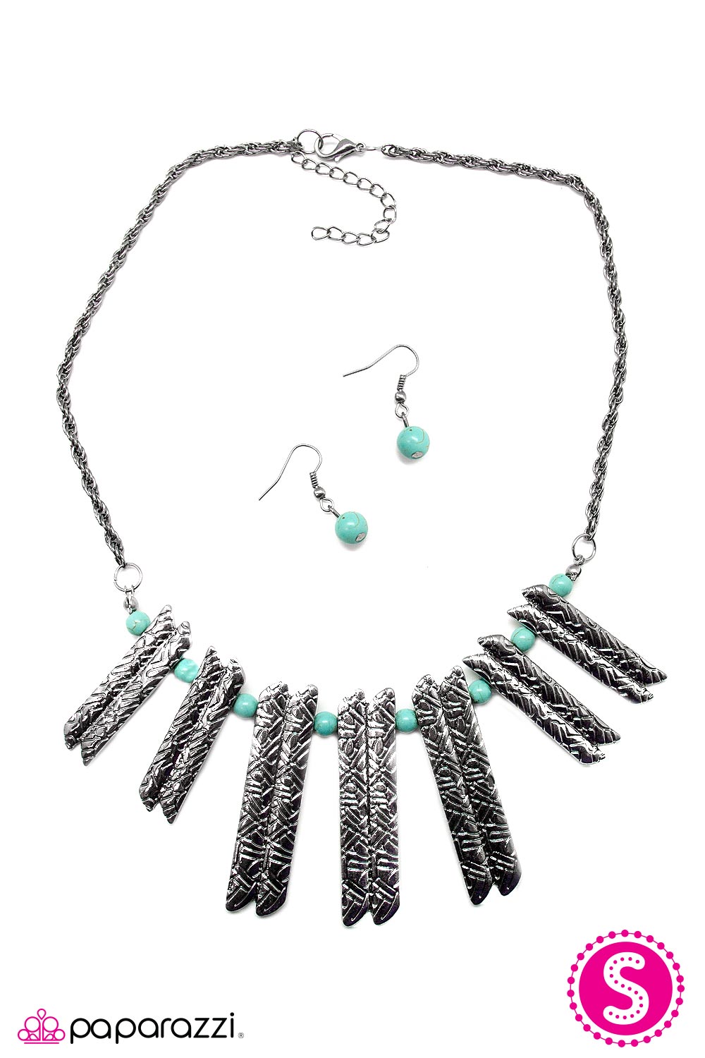 Paparazzi ♥ Mrs. Flintstone - Blue ♥  Necklace