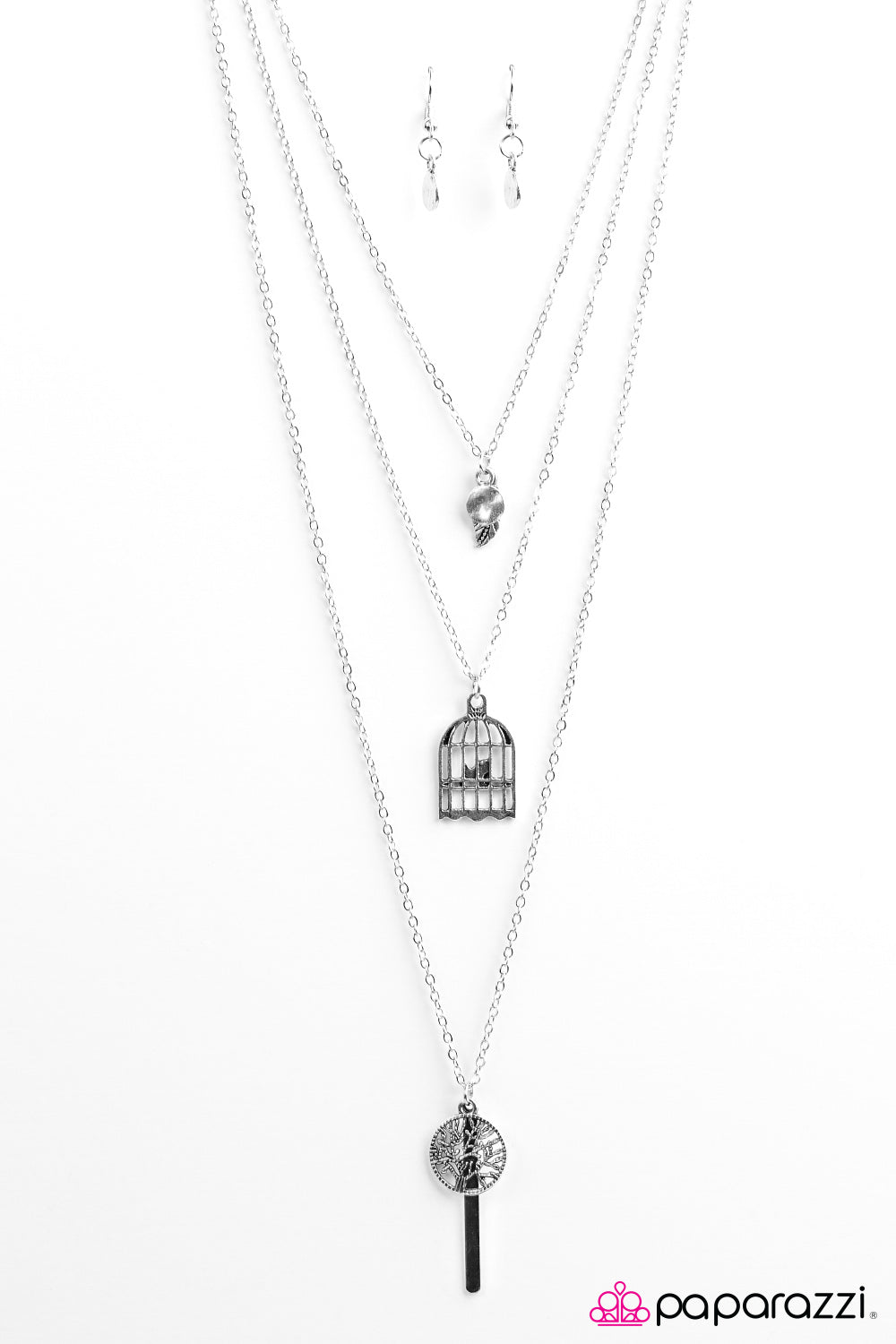 Paparazzi ♥ I Know Why The Caged Bird Sings - Silver ♥  Necklace