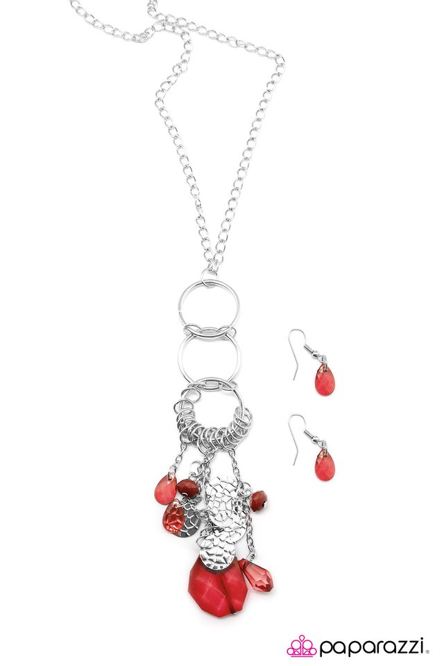 Paparazzi ♥ Fall In Line - Red ♥ Necklace