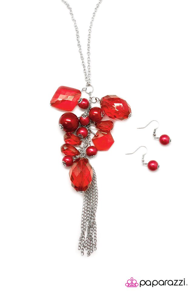 Paparazzi ♥ Radiant Reflections - Red ♥ Necklace